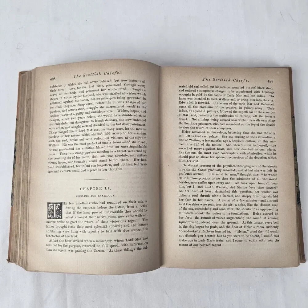 Scottish Chiefs Complete Edition by Jane Porter 1895 Marbled Edges Hardcover